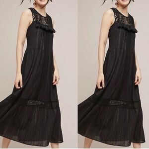 Anthropologie Maeve Abilene Maxi Dress - Size XL - black  and Gold Shimmer